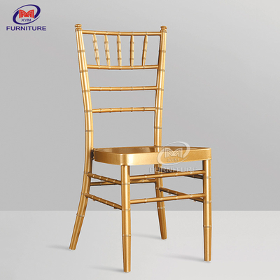 Stackable Metal Gold Mahogany Wedding Chiavari Chair For Event