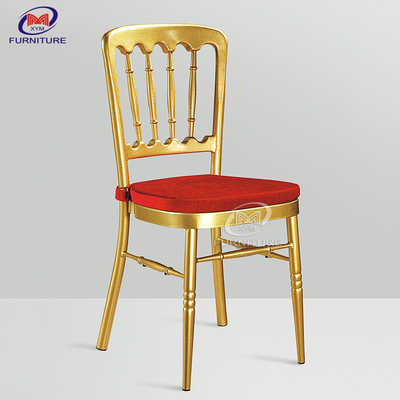Hotel Stacking Gold Chiavari Chairs Wedding Napoleon Customize With Cushion