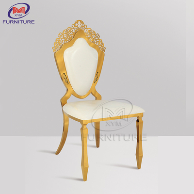 High End Hotel Furniture Stainless Steel Wedding Chair for Banquet High Back
