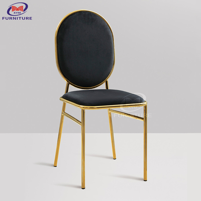 Black PU Leather Hotel Banquet Chair Stainless Steel Legs For Wedding