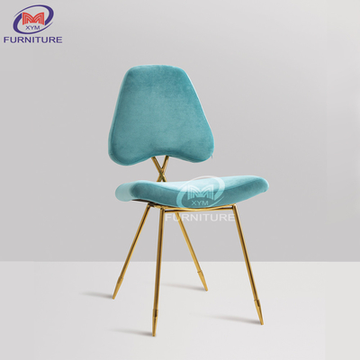 High Back Hotel Banquet Chair Gold Bracket Stainless Steel Legs