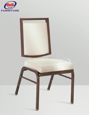 Metal Material White Hotel Banquet Chair With High Density Shaping Sponge