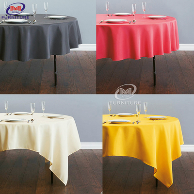 Hotel Furniture Polyester Banquet Tablecloths Waterproof Oil Proof Covers And Sashes