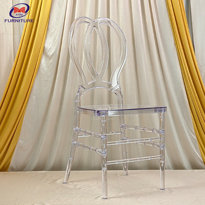 Cheap stackable acrylic PC butterfly-shaped Tiffany Chiavari chair for hotel wedding banquet party