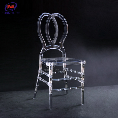 Cheap stackable acrylic PC butterfly-shaped Tiffany Chiavari chair for hotel wedding banquet party