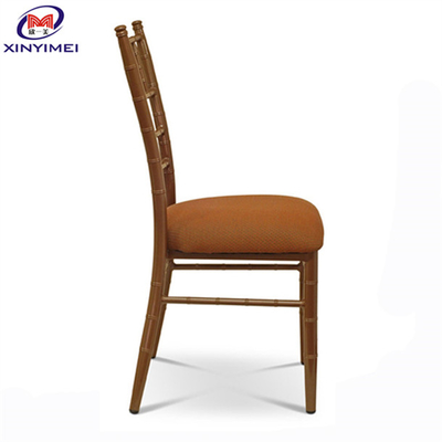 Chiavari Wedding Dining Chairs , Aluminum Metal Gold Wedding Chairs For Hotel Event