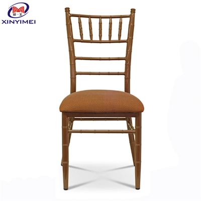 Chiavari Wedding Dining Chairs , Aluminum Metal Gold Wedding Chairs For Hotel Event
