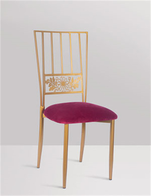 28x28x1.2mm Tube Size Wedding Metal Chiavari Chairs With Cushion