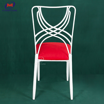 Iron Metal Wedding Chiavari Chair With Red Cushion