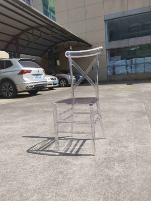 25.5 Inches Crystal Wedding Hall Resin Chiavari Chair Plastic Transparent Color
