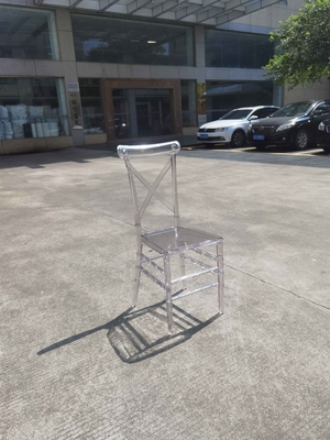 25.5 Inches Crystal Wedding Hall Resin Chiavari Chair Plastic Transparent Color