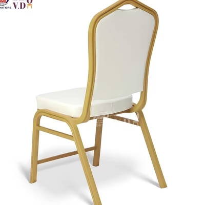 Rocking Back Wedding Banquet Chair Iron Aluminum Fabric Metal Frame For Hotel Hall