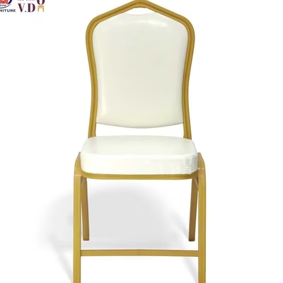 Rocking Back Wedding Banquet Chair Iron Aluminum Fabric Metal Frame For Hotel Hall