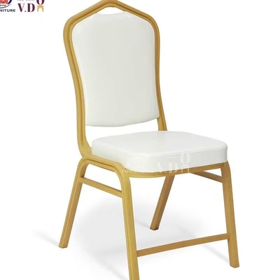 Rocking Back Wedding Banquet Chair Iron Aluminum Fabric Metal Frame For Hotel Hall