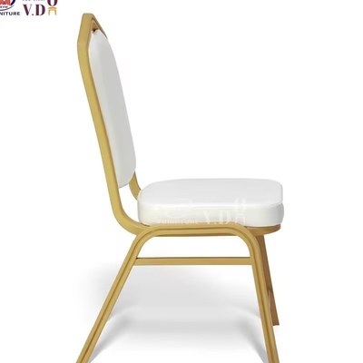 Rocking Back Wedding Banquet Chair Iron Aluminum Fabric Metal Frame For Hotel Hall