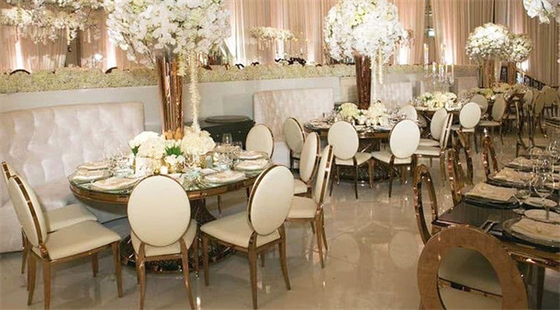 Modern Events Stainless Steel Chair Circle Back Stainless Steel Dining Chairs Use For Dining Wedding
