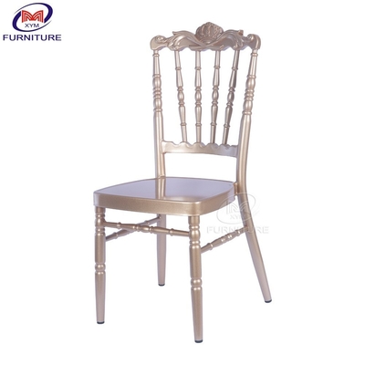 Restaurant Vintage Metal Burger Chair Banquet Napoleon Dining Aluminum Crown Bamboo Chair