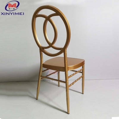 SGS Hotel Dining Chair Metal Iron Phoenix Flat Tube Aluminum Hopper Back Bamboo Chair