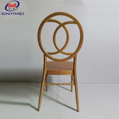 SGS Hotel Dining Chair Metal Iron Phoenix Flat Tube Aluminum Hopper Back Bamboo Chair