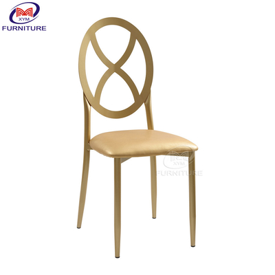 Customized Metal Wedding Restaurant Dining Chairs Cross Round Back Iron Variety Bamboo