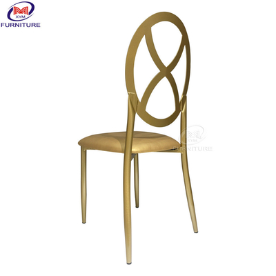 Customized Metal Wedding Restaurant Dining Chairs Cross Round Back Iron Variety Bamboo