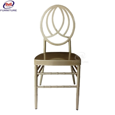 Round Flower Buds Backrest Wedding Chiavari Chair Champagne Gold Aluminum Metal Bamboo Chairs