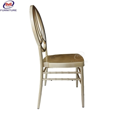 Round Flower Buds Backrest Wedding Chiavari Chair Champagne Gold Aluminum Metal Bamboo Chairs