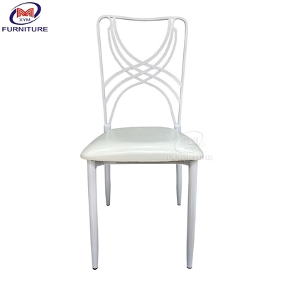 Outdoor Leisure Iron Wedding Chiavari Chair Restaurant Cross Undershirt Backrest Metal Bamboo Chairs