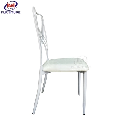 Outdoor Leisure Iron Wedding Chiavari Chair Restaurant Cross Undershirt Backrest Metal Bamboo Chairs