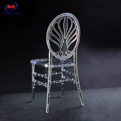 Nordic Style Resin Chiavari Chair Outdoor Weeding Chair Clear Color Peocock Pattern