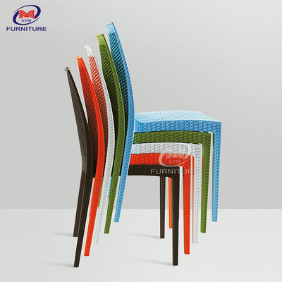 Armless Leisure Garden Event Plastic Chair Cane Plastic Rattan Chair Furniture