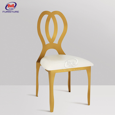 Butterfly Back Stainless Steel Chair And Table Golden Wedding Banquet Chair