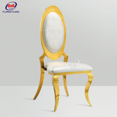 Elegant Stainless Steel Party Hall Chairs Padded Banquet Chairs With High Back