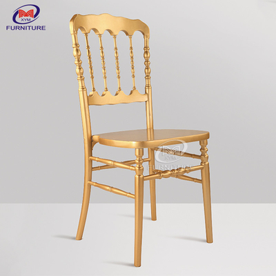 Stackable Gold Solid Wooden Napoleon Chair For Wedding Reception