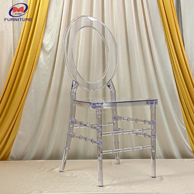 Acrylic PC Tiffany Chiavari Chairs Stackable Round Back For Wedding Banquet Party