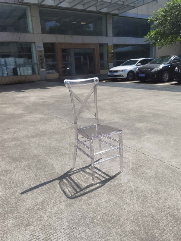 25.5 Inches Crystal Wedding Hall Resin Chiavari Chair Plastic Transparent Color