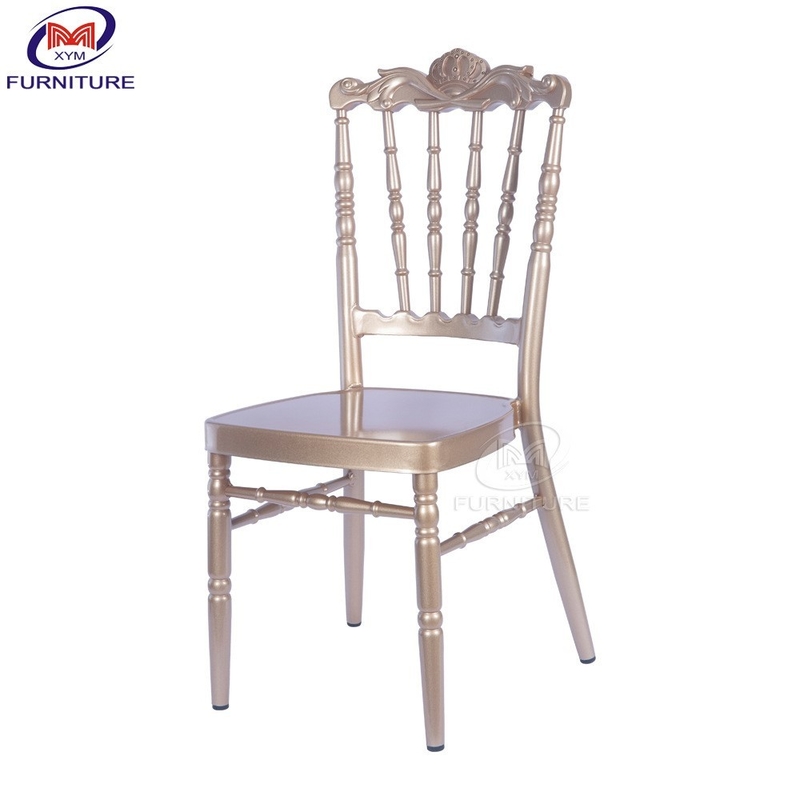 Restaurant Vintage Metal Burger Chair Banquet Napoleon Dining Aluminum Crown Bamboo Chair
