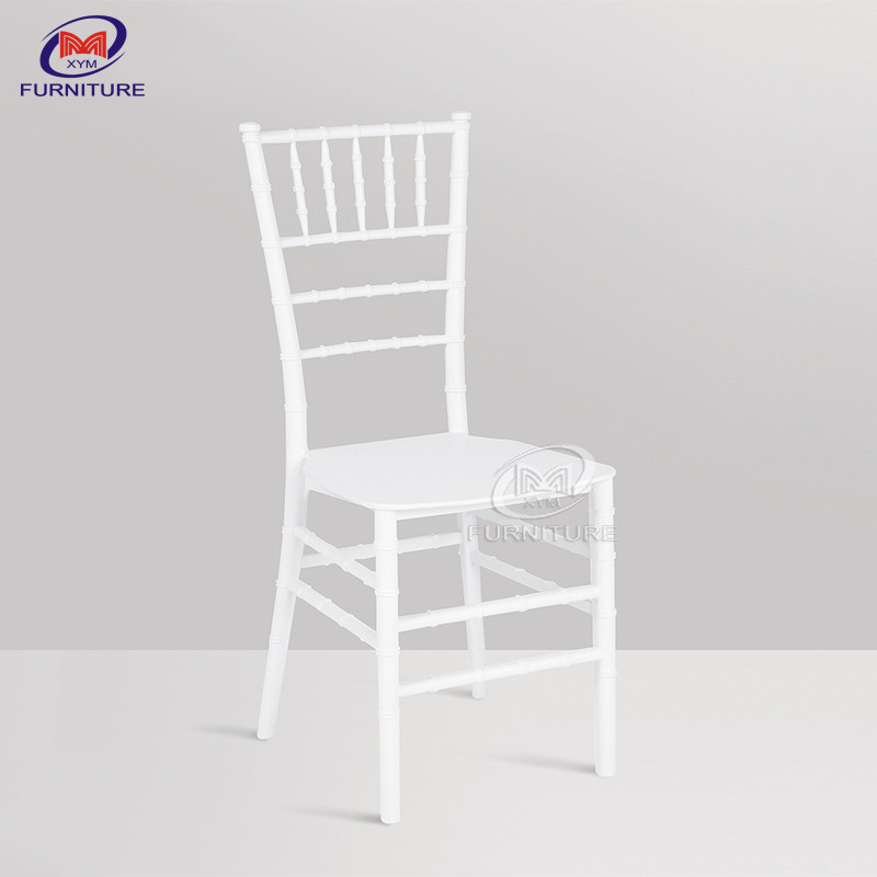 Stable 7 Bars Design White Color PP Material Wedding Hall Plastic Chiavari Chair