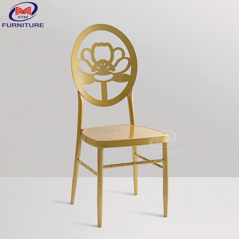 Customized Gold Wedding Chiavari Chair Flower Back Deisgn For Event